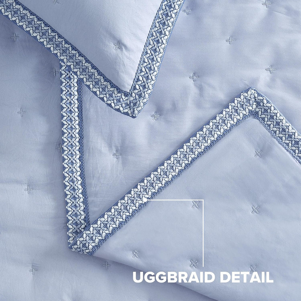 UGG Braid Twin/Twin XL Quilt Set– 2 Piece Twin Quilt Bedding Set with Pillow Sham, Soft Lightweight Bedspread Coverlet for Dorms & Bedroom, Lavender Misty Wisteria (Devon)